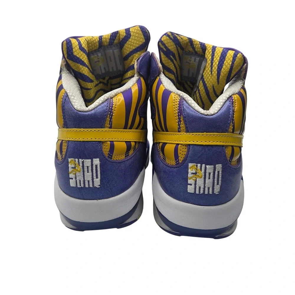 Reebok The Pump Shaq Attaq Sneakers Shoes LSU Tigers Lakers Purple Yellow Mens 9